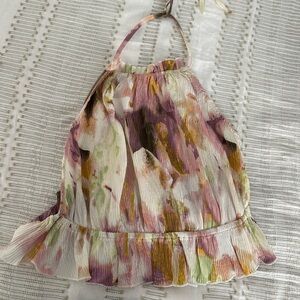 Tie-Dye Pleated backless top